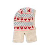 Konges Slojd belou pletena balaclava kapa, heart