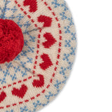 Konges Slojd belou pletena beretka, heart