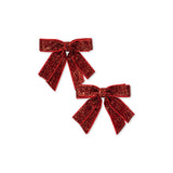 Konges Slojd velvet bow hair clips, red glitter
