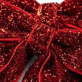 Konges Slojd velvet bow hair clips, red glitter