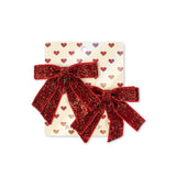 Konges Slojd velvet bow hair clips, red glitter