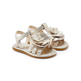 Donsje Iles Fields Sandals | Shimmer Buttercup | Silver Metallic Leather