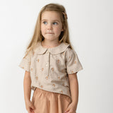 Donsje nesa blouse hummingbirds, soft taupe