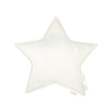 Nobodinoz star cushion L1N0 in washed French linen, off white