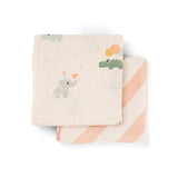 Done By Deer burp cloth 2-pack celebration, powder
