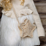 Donsje roxlyn torbica star, cream metallic suede