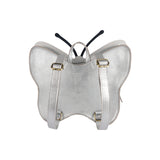 Donsje alja schoolbag vlinder silver grey metallic leather