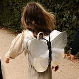 Donsje alja schoolbag vlinder silver grey metallic leather