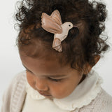 Donsje zaza sky hairclip hummingbird clay metallic leather