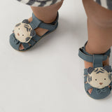 Donsje Busu Sandals | Festive White Tiger | Blue Stone Leather
