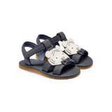 Donsje Dhalo Sandals | Festive White Tiger | Petrol Leather