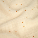 Nobodinoz rectangular cushion in washed double muslin wabi-sabi dots ginger