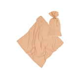 Nobodinoz swaddle in washed double muslin wabi-sabi powder pink blossom