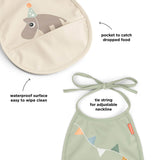 Done By Deer tiny pocket bib 2-pack celebration, sand