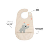 Done By Deer bib w/velcro celebration, sand