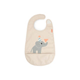 Done By Deer bib w/velcro celebration, sand