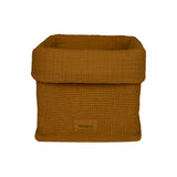 Nobodinoz basket in washed cotton wabi-sabi golden brown