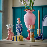 Bloomingville frills staklena vaza, roze