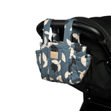 Nobodinoz stroller organizer hyde park blue black tulips