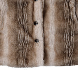 Donsje mila jacket | soft taupe striped teddy