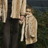 Donsje mila jacket | soft taupe striped teddy