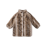 Donsje mila jacket | soft taupe striped teddy