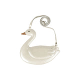 Donsje chiem torbica labud, off white metallic leather