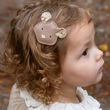 Donsje josy hairclip | mouse | praline leather