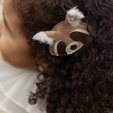 Donsje josy exclusive hairclip | raccoon | truffle nubuck