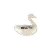 Donsje chiem clip | swan | off white metallic leather