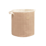 Nobodinoz storage basket playground taupe grid