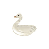 Donsje chiem clip | swan | off white metallic leather