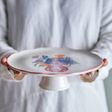 Bloomingville dorothy keramička tacna za tortu sa postoljem, roze