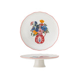 Bloomingville dorothy keramička tacna za tortu sa postoljem, roze