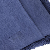 Nobodinoz fringes cushion landscape in washed cotton cobalt