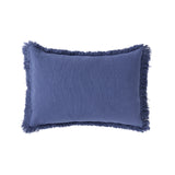 Nobodinoz fringes cushion landscape in washed cotton cobalt