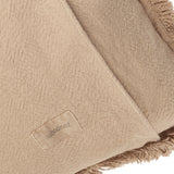 Nobodinoz fringes cushion landscape in washed cotton sesame