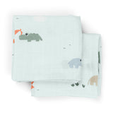 Done By Deer playground burp cloth 2 pack, blue