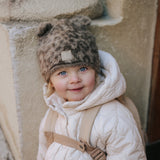 Elodie le leopard  furry knit beanie 