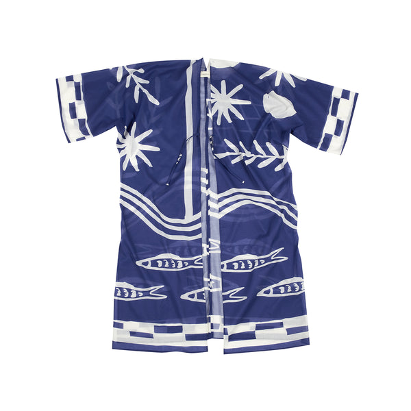 Nobodinoz portofino kimono za plažu, full blue
