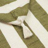 Nobodinoz beach poncho with cotton gauze lining portofino pistachio stripes