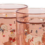 Konges Slojd čaše sa gliterom woof letter rose, 2 kom