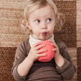 Oyoy apple silikonska čaša sa slamkom, cherry red