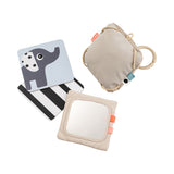 Done By Deer baby contrast card holder deer friends, sand