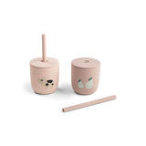 Done By Deer tiny farm silicone straw cup 2-pack, powder
