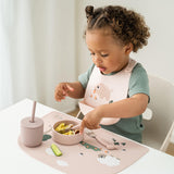 Done By Deer tiny farm silicone straw cup 2-pack, powder