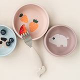 Done By Deer pigee silikonske činije 2 kom, roze