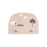 Done By Deer tiny farm silikonski podmetač za jelo, roze