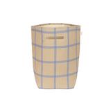 Nobodinoz large storage basket Vibes, brown blue windowpane