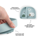 Done By Deer stick&stay compartment bowl tiny farm, blue